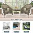 Set of 3 Grey Resin Wicker Clark Single Chair without Cushion and End Tsble