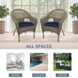 Set of 2 Grey Resin Wicker Clark Single Chair with 2 inch Cushion