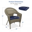 Set of 2 Grey Resin Wicker Clark Single Chair with 2 inch Cushion