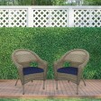 Set of 2 Grey Resin Wicker Clark Single Chair with 2 inch Cushion