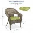 Set of 2 Grey Resin Wicker Clark Single Chair with 2 inch Sage Green Cushion