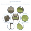 Set of 2 Grey Resin Wicker Clark Single Chair with 2 inch Sage Green Cushion