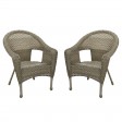 Set of 2 Grey Resin Wicker Clark Single Chair without Cushion