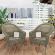 Set of 2 Grey Resin Wicker Clark Single Chair without Cushion