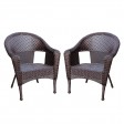 Set of 2 Espresso Resin Wicker Clark Single Chair without Cushion