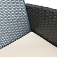Aoife 4PC Steel Black Resin Wicker Patio Conversation Set with 2 Inch Tan cushion 