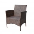 Conor 4PC Steel Esprsso Resin Wicker Patio Conversation Set with 2 Inch Tan cushion 
