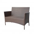 Conor 4PC Steel Esprsso Resin Wicker Patio Conversation Set with 2 Inch Tan cushion 