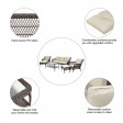 6pc Wicker Seating Set with Ivory Cushions