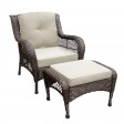6pc Wicker Seating Set with Ivory Cushions