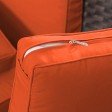 6pc Wicker Seating Set with Orange Cushions