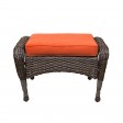 6pc Wicker Seating Set with Orange Cushions