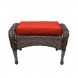 6pc Wicker Seating Set with Brick Red Cushions