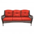 6pc Wicker Seating Set with Brick Red Cushions