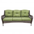 6pc Wicker Seating Set with Sage Green Cushions