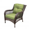 6pc Wicker Seating Set with Sage Green Cushions
