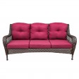 6pc Wicker Seating Set with Red Cushions