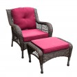 6pc Wicker Seating Set with Red Cushions