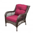 6pc Wicker Seating Set with Red Cushions