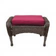 6pc Wicker Seating Set with Red Cushions