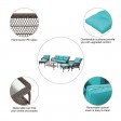 6pc Wicker Seating Set with Turquoise Cushions