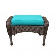 6pc Wicker Seating Set with Turquoise Cushions