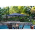 6.5FT x 10FT Aluminum Patio Market Umbrella Tilt with Crank - Blue Fabric/Black Pole