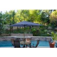 6.5FT x 10FT Aluminum Patio Market Umbrella Tilt with Crank - Blue Fabric/Champagne  Pole