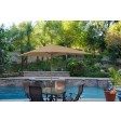 6.5FT x 10FT Aluminum Patio Market Umbrella Tilt with Crank - Brown Fabric/Bronze Pole