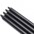 10 Inch Black Straight Taper Candles (1 Dozen)