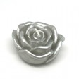 3 Inch Metallic Silver Rose Floating Candles (12pc/Box)