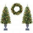 3-Piece 4ft. Christmas Tree and Holiday Wreath Set