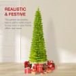 6FT PRE-LIT GREEN FLOCKED TREE W/LED LIGHTS