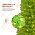 6FT PRE-LIT GREEN FLOCKED TREE W/LED LIGHTS