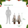 ARAKIEL  S/2-  3.5FT  PRE-LIT FLOCKED POT TREE