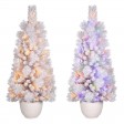 4.5Ft Pre-Lit White Flocked Tree with MgO Pot