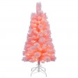 4FT PRE-LIT FLOCKED PINK TREE