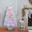 4.5Ft Pre-Lit White Flocked Tree with MgO Pot