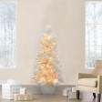 4.5Ft Pre-Lit White Flocked Tree with MgO Pot