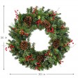 30 inch Christmas Wreath with Red Berries