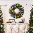 30 inch Christmas Wreath with Ornaments and Lights