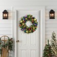 30 inch Christmas Wreath with Ornaments and Lights
