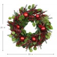 26 inch Eucalyptus Christmas Wreath with Red Berries