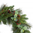 26 inch Eucalyptus Christmas Wreath with Pinecones