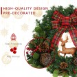 24 inch Christmas Wreath with Deer