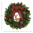 24 inch Christmas Wreath with Deer