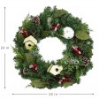 24 inch Christmas Wreath with Birdhouses and Red Berries