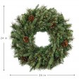 24 inch Christmas Wreath with Pine Needles