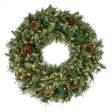 24 inch Christmas Wreath with Pine Needles and Lights