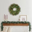 24 inch Christmas Wreath with Pine Needles and Lights
